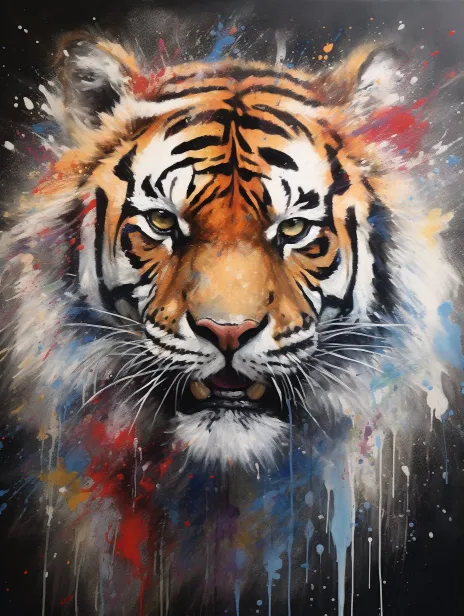 A painting of a tiger --quality 0.5