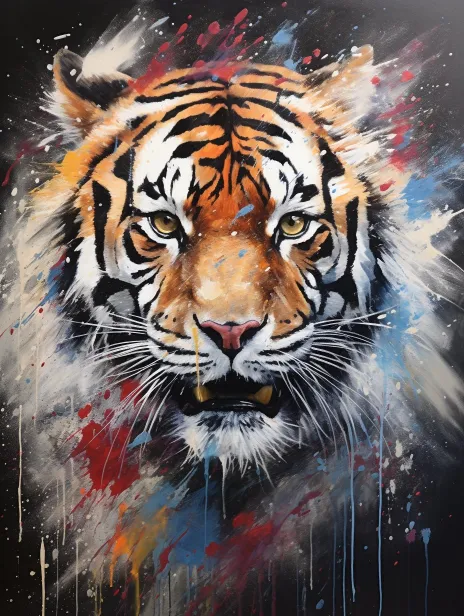 A painting of a tiger --quality 1